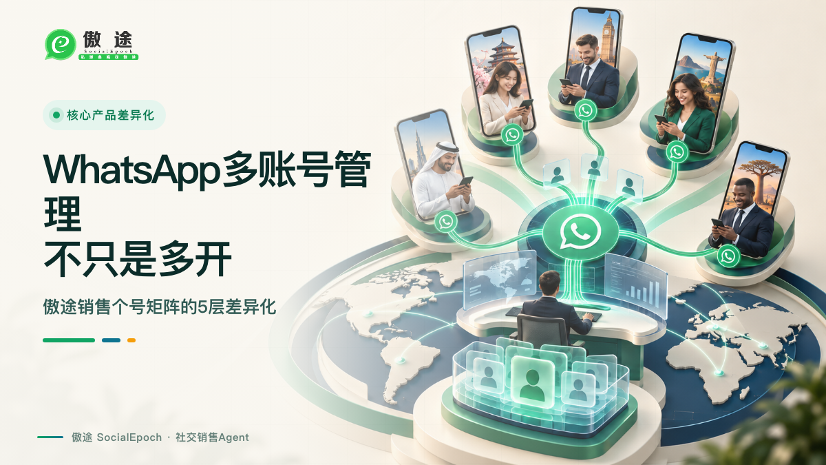WhatsApp多账号管理不只是多开:傲途销售个号矩阵的差异化